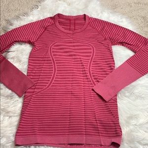 Lululemon Red/Pink Long Sleeve Swiftly Tee